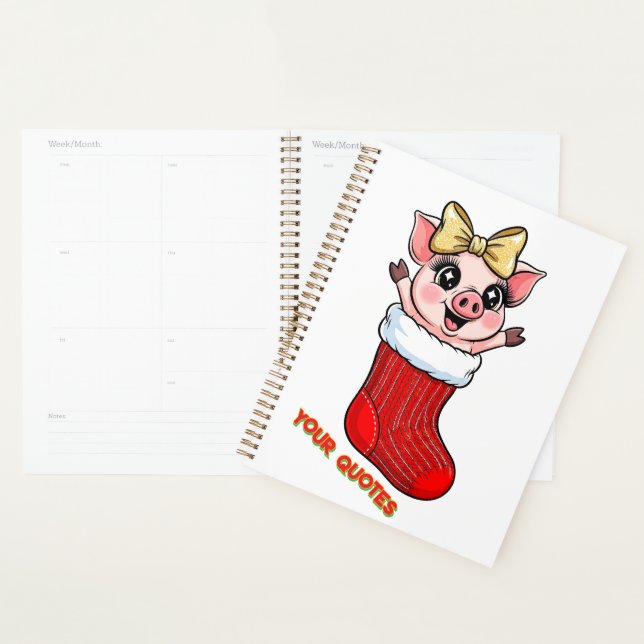 Cute Pig in Christmas Stocking Planner (Display)