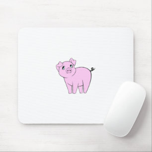Cute Pig, Little Pig, Piggy, Pink Pig, Farm Animal Mouse Pad