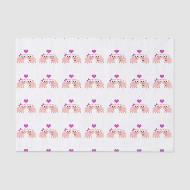 Cute Pig Love Tissue Paper (Front)