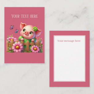 Cute pig lovers add message  card