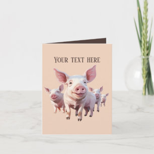 Cute pig lovers add message card