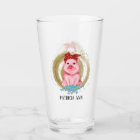 cute pig lovers add name Glass