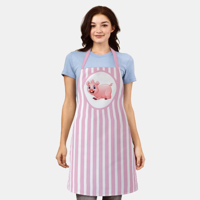 cute pig lovers kitchen apron (Worn)