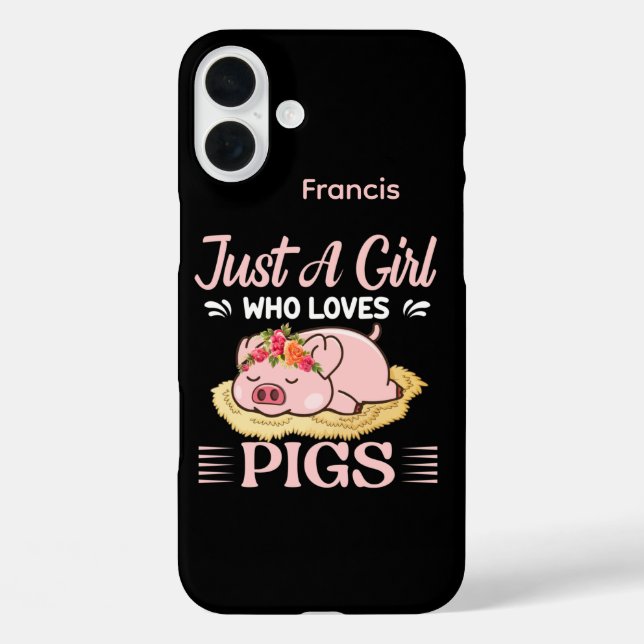 Cute pig lovers word art  Case-Mate iPhone case (Back)