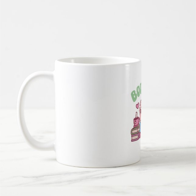 Cute Pig Loves To Read Book Hog Funny Coffee Mug (Left)