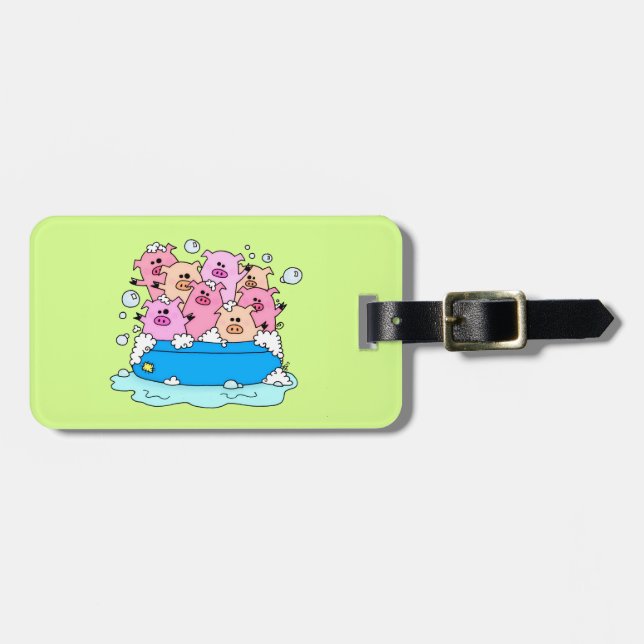 Cute Pig Luggage or Backpack Tag (Front Horizontal)
