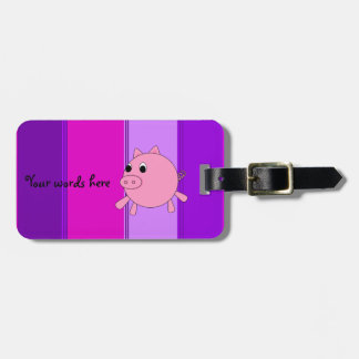 Cute pig luggage tag