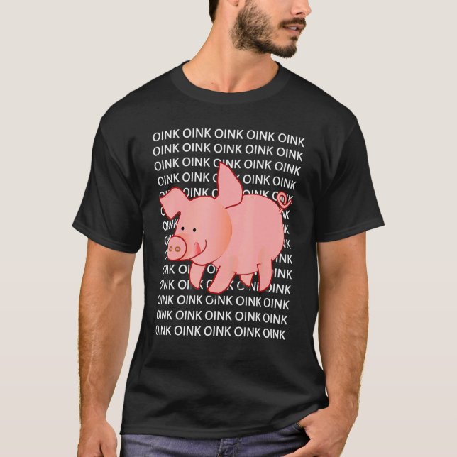 Cute   Pig Oink Apparel Men Women Children Youth T-Shirt (Front)