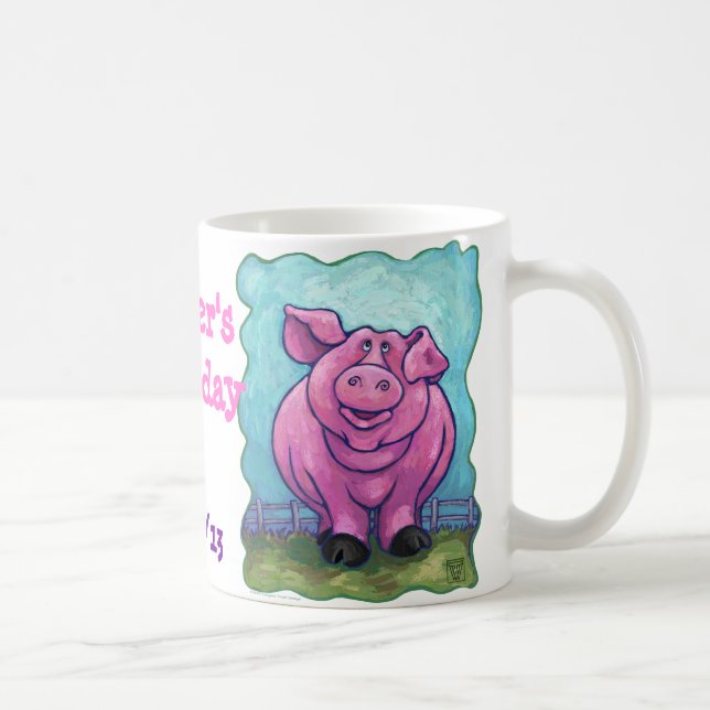 Cute Pig Party Centre Coffee Mug (Right)