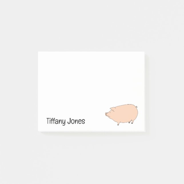 Cute Pig Personalised  Post-it Notes (Front)