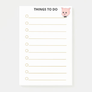 Cute Pig Personalised Things To Do Post-it Notes