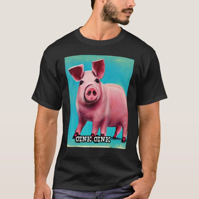 Cute Pig Piggie Oink Oink_10 T-Shirt (Front)
