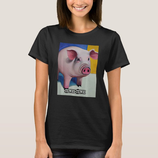 Cute Pig Piggie Oink Oink  42 T-Shirt (Front)