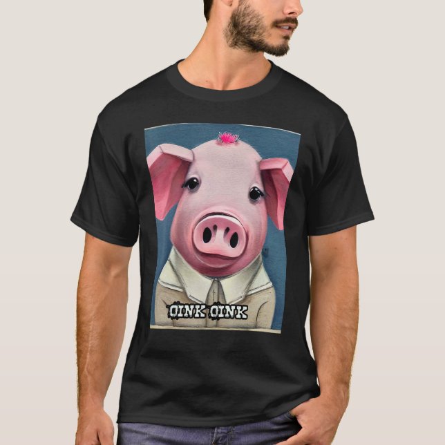 Cute Pig Piggie Oink Oink 52 T-Shirt (Front)