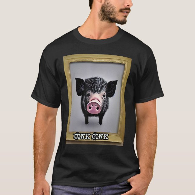 Cute Pig Piggie Oink Oink 5 T-Shirt (Front)