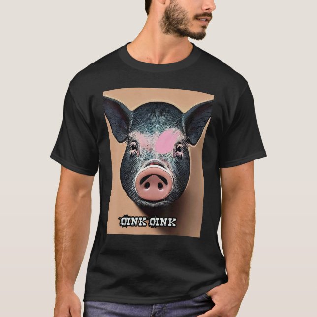 Cute Pig Piggie Oink Oink 60 T-Shirt (Front)