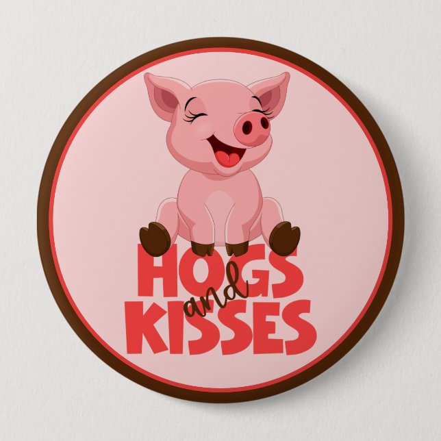 Cute Pig Pun 10 Cm Round Badge (Front)