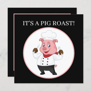 Cute pig roast party invitation