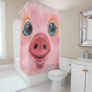 Cute Pig Shower Curtain