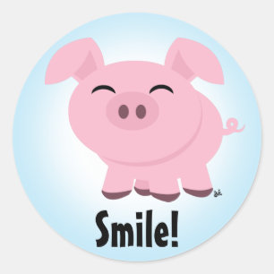 Cute Pig Smile Sticker