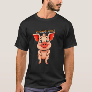 Cute Pig-ture Perfect Cartoon Pig Design for Anima T-Shirt