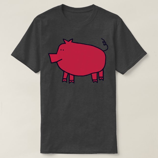 Cute Pig Viva Magenta Colour of the Year 2023 T-Shirt (Design Front)