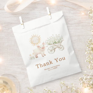 Cute Pig Wheelbarrow Birthday Favour Bag