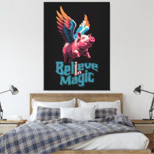 Cute Pig with Colourful wings | Believe in Magic 