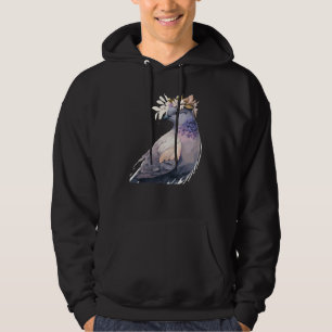Cute Pigeon Dove Bird Flower Crown Pet Birds 1 Hoodie