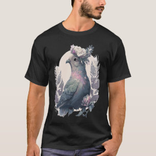 Cute Pigeon Dove Bird Flower Crown Pet Birds  1 T-Shirt