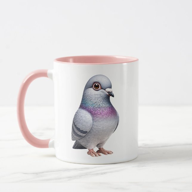 Cute Pigeon Illustration Mug (Left)