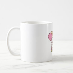 Cute Pigeon With Balloons And Birthday Cake Coffee Mug