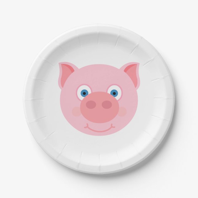Cute piggy face paper plate (Front)