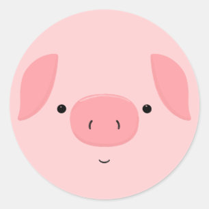 Cute Piggy Kids Birthday Classic Round Sticker