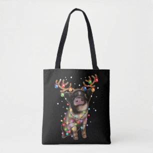 Cute Piggy, Pig Lover Funny Christmas Holiday Gift Tote Bag