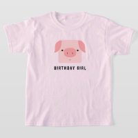 Cute Piggy Pink Birthday Girl