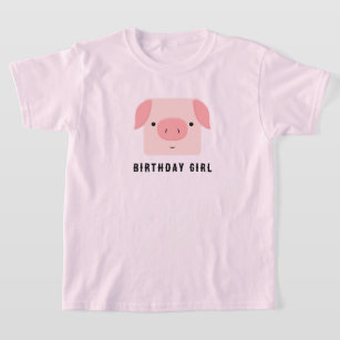 Cute Piggy Pink Birthday Girl T-Shirt