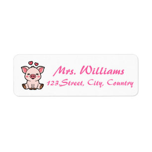 Cute Piggy Return Address Label