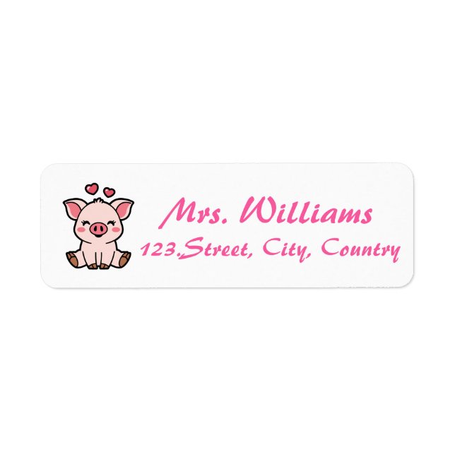 Cute Piggy Return Address Label (Front)