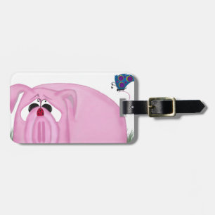 Cute Piglet Chumley And Beautiful Friends Luggage Tag