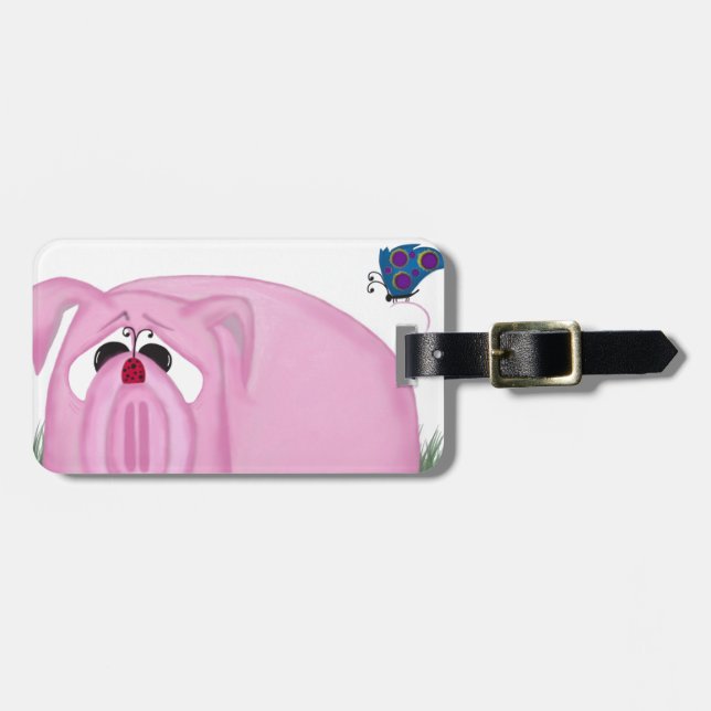 Cute Piglet Chumley And Beautiful Friends Luggage Tag (Front Horizontal)