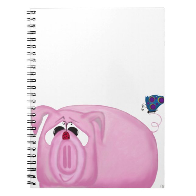 Cute Piglet Chumley And Beautiful Friends Notebook (Front)