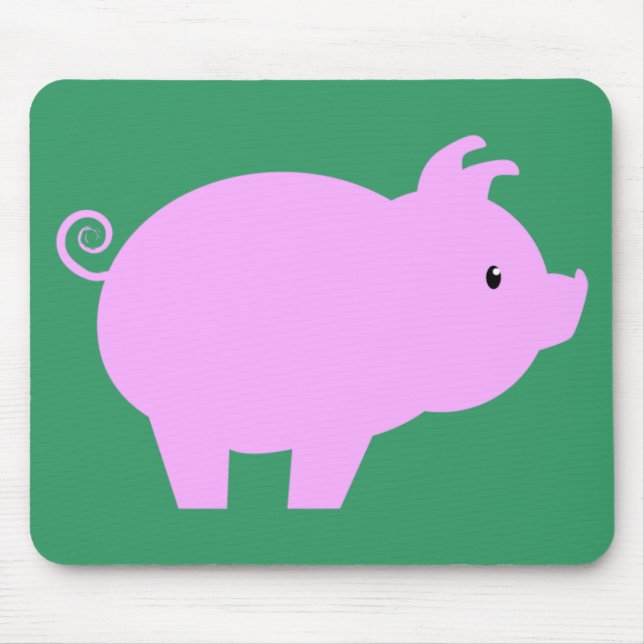 Cute Piglet Silhouette Mouse Pad (Front)