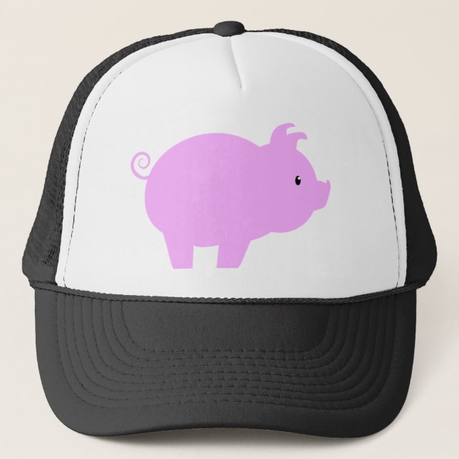 Cute Piglet Silhouette Trucker Hat (Front)