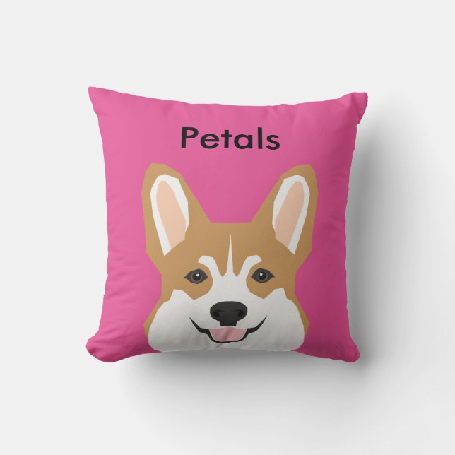 Cute Pillow - Custom name corgi pillow - custom (Front)