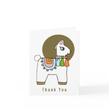 Cute pinata llama baby shower thank you card