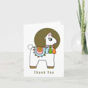 Cute pinata llama baby shower thank you card