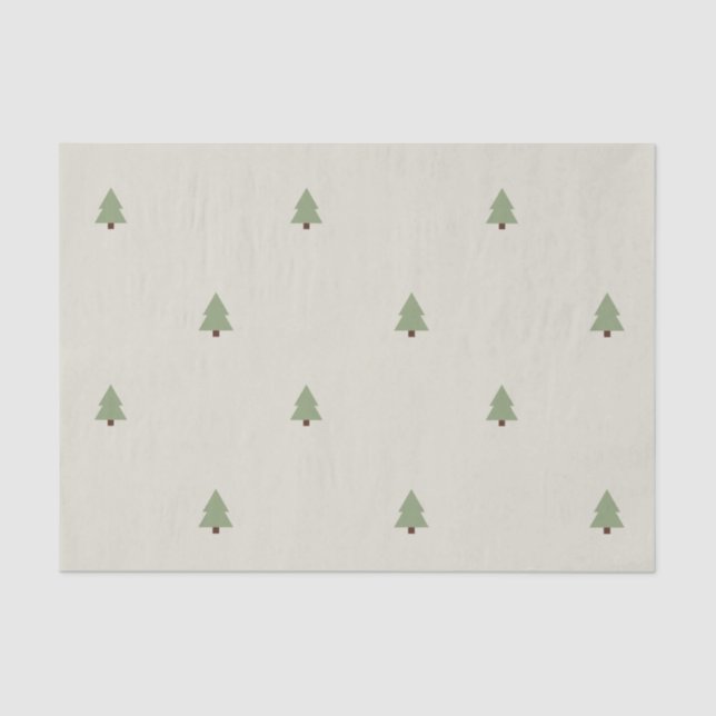 Cute Pine Tree Forest Pattern Tissue Paper (Front)