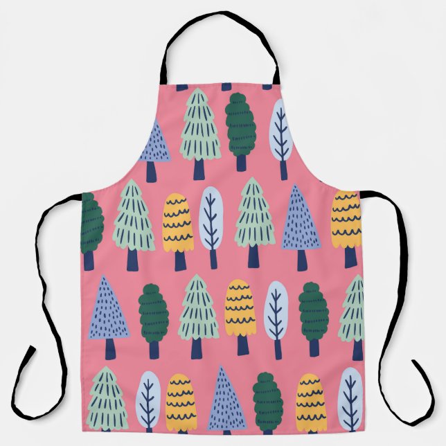 Cute pine trees: kids' pattern. apron (Front)