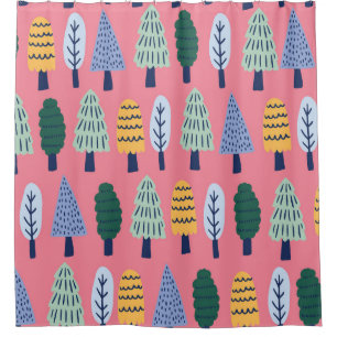 Cute pine trees: kids' pattern. shower curtain